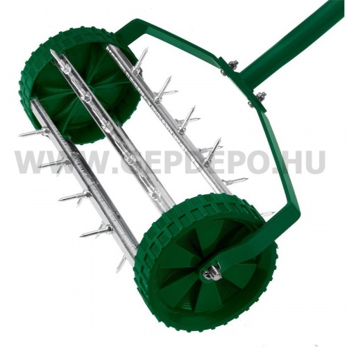 VERTO Fűszellőztető, gyepszellőztető, kézi, 27 tüske, 15 cm dobátmérő