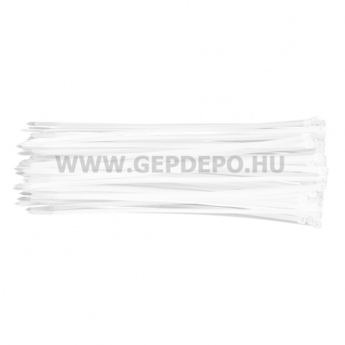NEO TOOLS kábelkötegelő, gyorskötöző, 4,8mm x 300mm, fehér, 75db