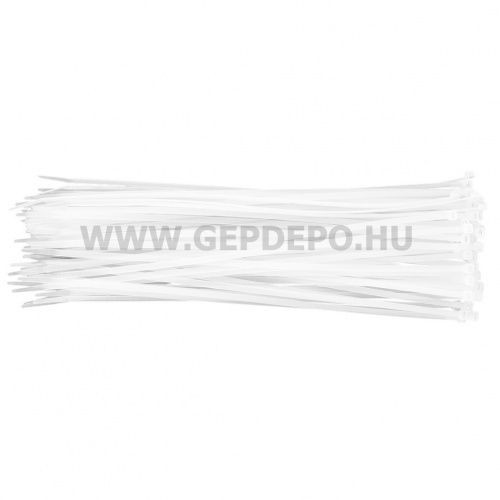 NEO TOOLS kábelkötegelő, gyorskötöző, 4,8mm x 370mm, fehér, 75db