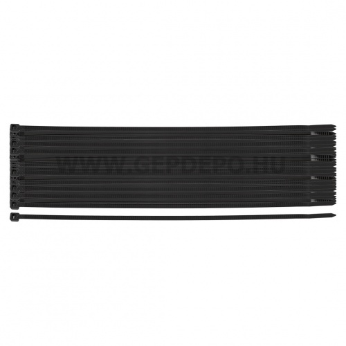 NEO TOOLS kábelkötegelő, gyorskötöző, extreme, uv álló, fekete, 4,8x370mm, 50db/cs