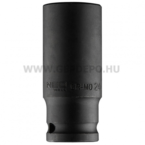 Neo hosszú gépi dugókulcs 1/2", CrMo, 24 mm
