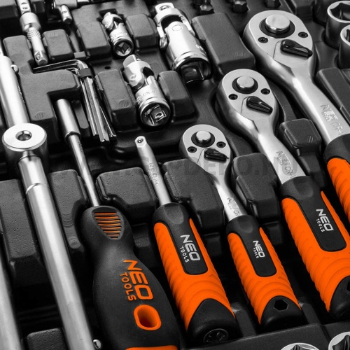 Neo Tools dugókulcskészlet 216 darabos, 1/2", 3/8", 1/4"