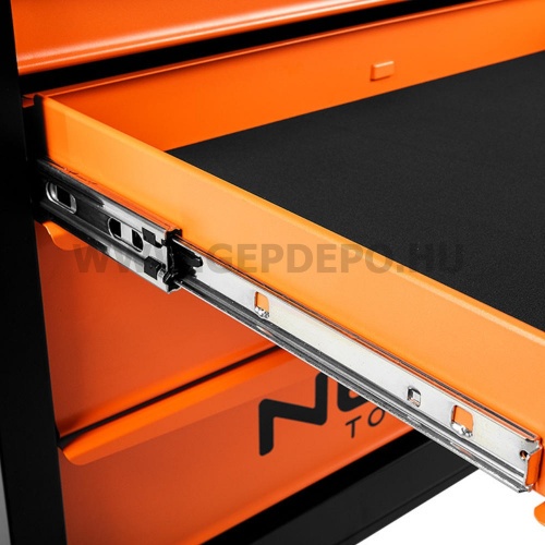 NEO TOOLS szerszámkocsi 5 fiókkal 117 részes szerszámkészlettel