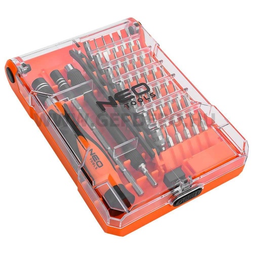 NEO TOOLS műszerész, precíziós csavarhúzókészlet 45 részes