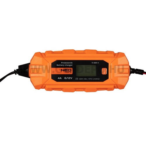NEO TOOLS Automatikus akkumulátortöltő 4A / 70W, 3-120AH, SAVAS/AGM/GEL akkumulátorokhoz