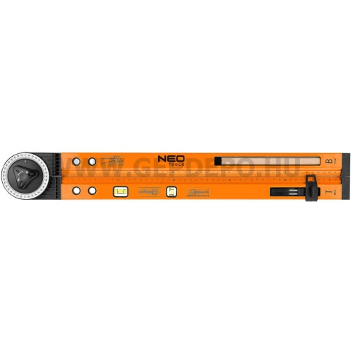 NEO TOOLS aluházas szögmérő vízmértékkel