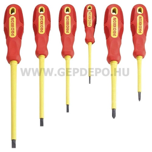 PROXXON VDE Szigetelt csavarhúzó készlet 1000V, SL2,5-4-5,5-6,5/PH1-2, 6db-os (22630)