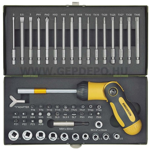 PROXXON Összecsukható csavarhúzó racsnis funkcióval 1/4" (22288)