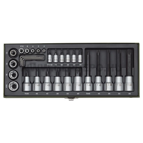 PROXXON Torx dugókulcs készlet 1/4", 1/2" 29db-os (23103)