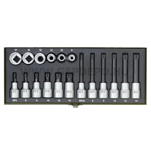 PROXXON Dugókulcs készlet 1/2", 18db-os (23296)