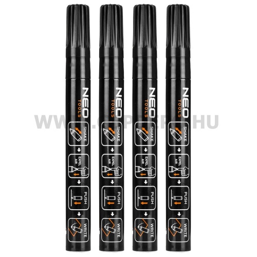 NEO TOOLS fekete jelölőfilc, vastag hegyű 4db
