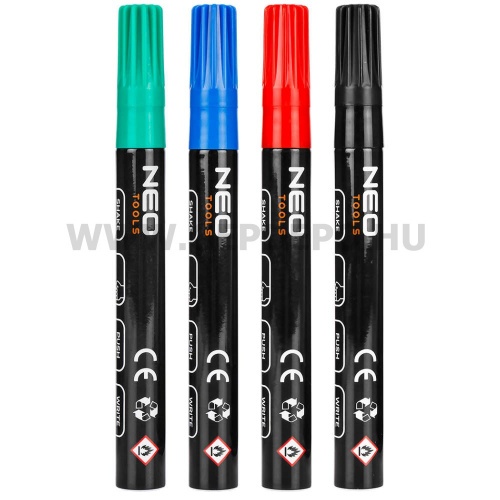 NEO TOOLS színes jelölőfilc, vastag hegyű 4db