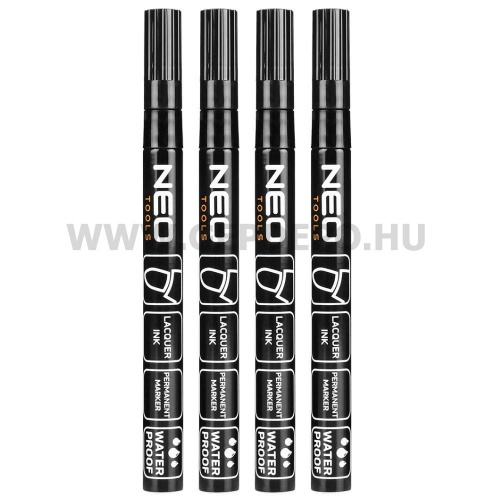 NEO TOOLS fekete jelölőfilc, normál hegyű 4db