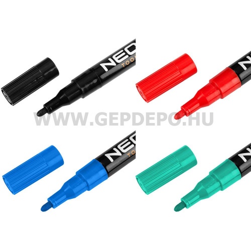 NEO TOOLS színes jelölőfilc, normál hegyű 4db