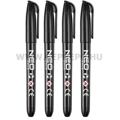 NEO TOOLS fekete jelölőfilc, normál hegyű, felrázandó 4db