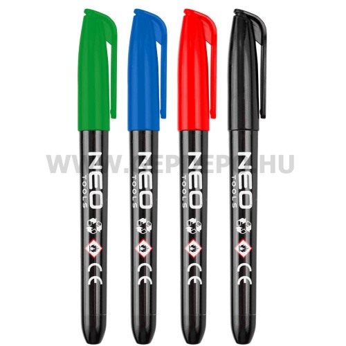 NEO TOOLS színes jelölőfilc, normál hegyű, felrázandó 4db