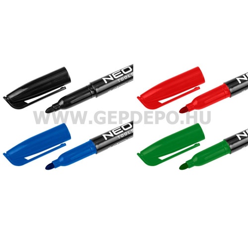 NEO TOOLS színes jelölőfilc, normál hegyű, felrázandó 4db