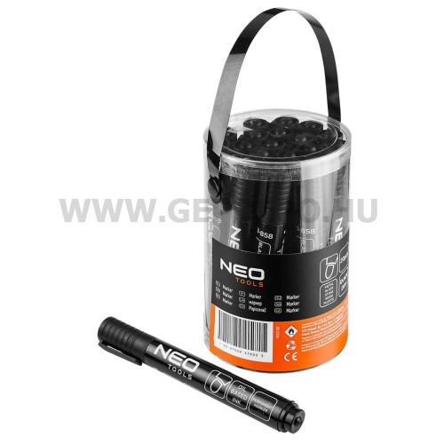 NEO TOOLS fekete jelölőfilc, vastag hegyű