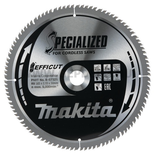 Makita EFFICUT körfűrészlap fa vágáshoz 305mm f:30 Z100