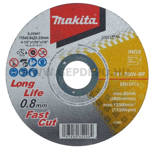 Makita vágótárcsa inoxhoz 115x0,8mm