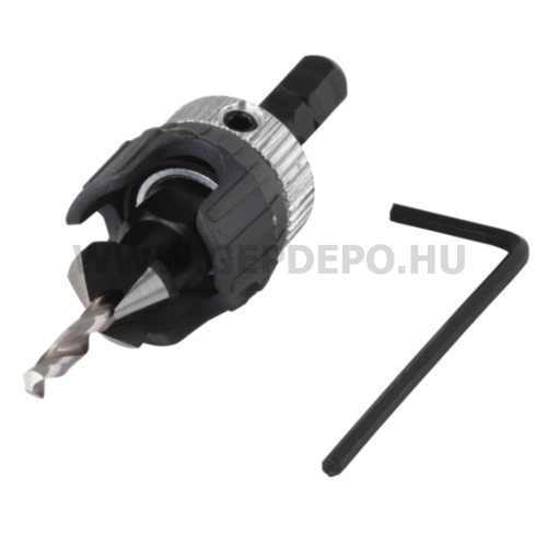 wolfcraft Elöfúró süllyesztövel és mélységstoppal, hatszögszárú, 3.2-12mm 45°