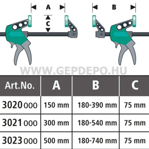 wolfcraft EASY EHZ 75-300 egykezes szorító