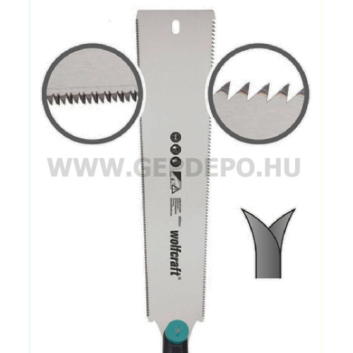 wolfcraft Japánfürész, kétoldalt fogazott, 240 mm