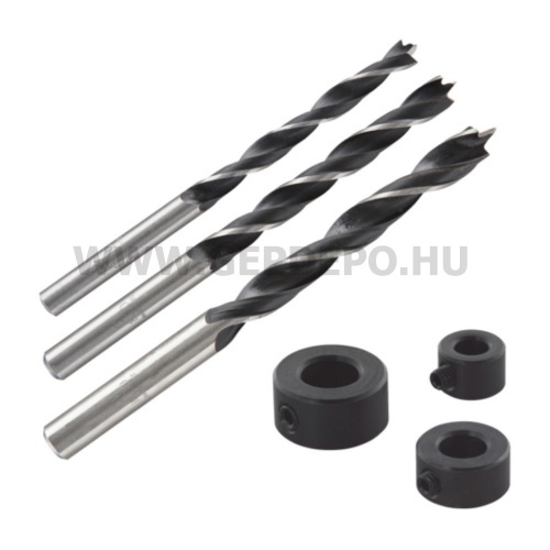 wolfcraft 3db tiplizöfúró mélységállítóval, O6,8,10mm