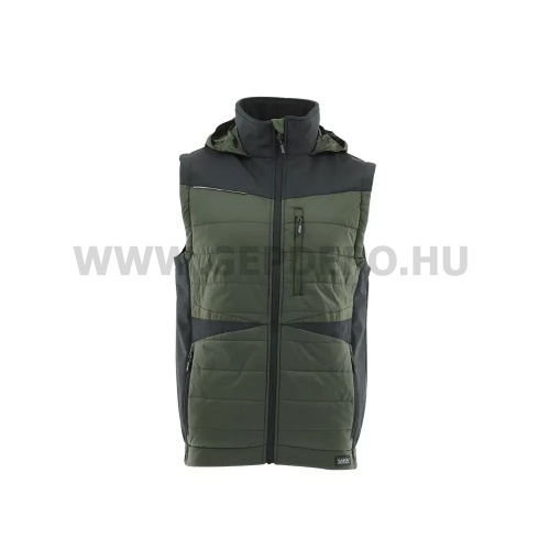 Sara Comfort Plus Hybrid kapucnis bélelt mellény zöld-fekete M