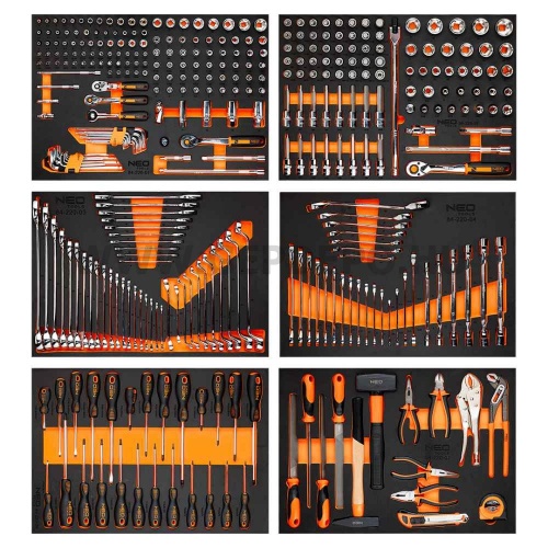 NEO TOOLS Prémium felszerelt műhelykocsi 12 fiókkal, 359 szerszámmal