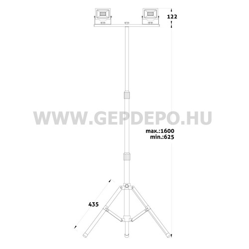 Avide LED Reflektor Slim SMD 2x30W CW 6400K 2 fej Tripoddal (Opcionális PIR)