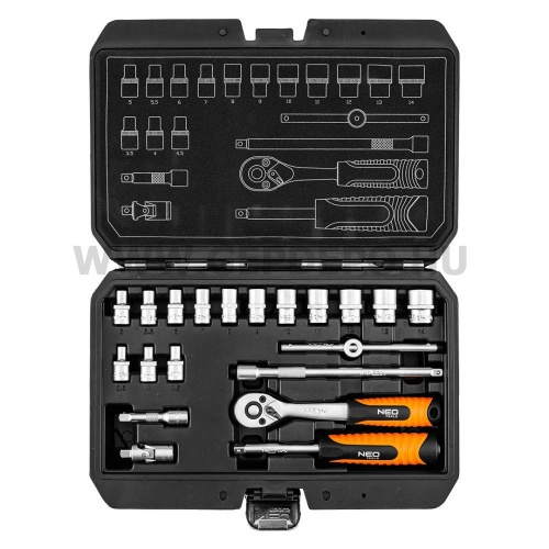 NEO TOOLS 1/4" dugókulcskészlet 20 részes