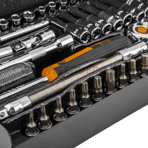 NEO TOOLS 1/4" dugókulcs és bit készlet 63 részes