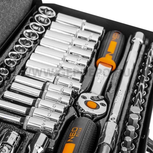 NEO TOOLS 1/4" dugókulcs és bit készlet 63 részes