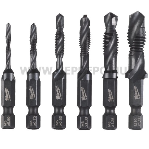 Milwaukee HSS-G kombinált menetfúró készlet 1/4" 6 részes