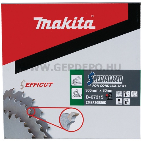 Makita EFFICUT körfűrészlap fa vágáshoz 305mm f:30 Z80
