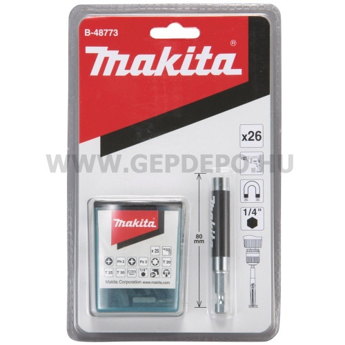 Makita 26 részes bitkészlet (25db bit + 80mm-es bittartó)