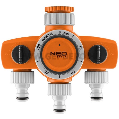 NEO Mechanikus öntözőidőzítő óra, 3 utas, max.120perc