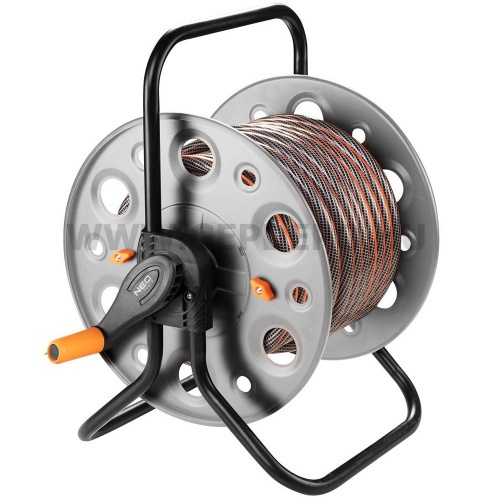 NEO Tömlődob, fém, tömlőméret: 1/2" max100m, 3/4" max30 m