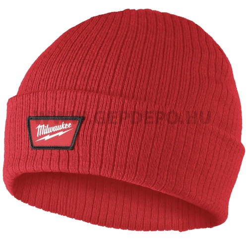 Milwaukee Cuffed Beanie piros kötött téli sapka