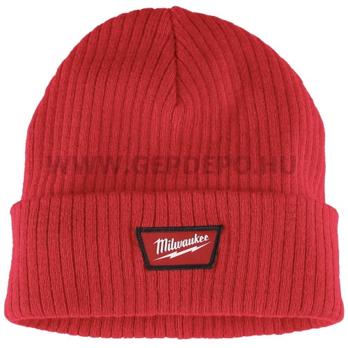 Milwaukee Cuffed Beanie piros kötött téli sapka