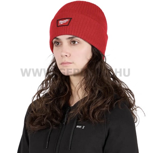 Milwaukee Cuffed Beanie piros kötött téli sapka
