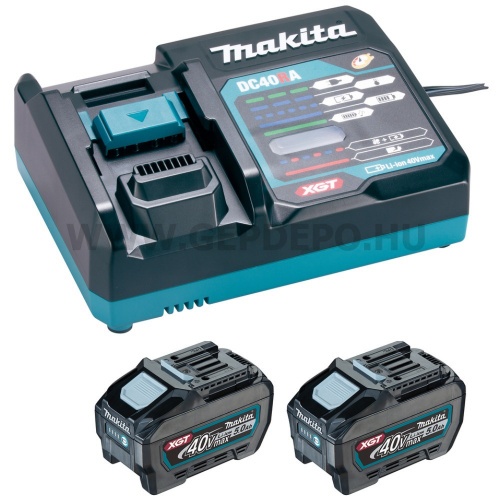 Makita 2db BL4050 Li-ion akkumulátor 40V XGT 5,0Ah +DC40RA töltő