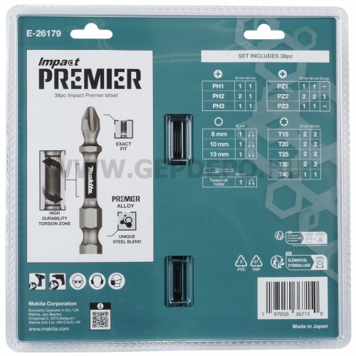 Makita 38 részes Impact PREMIER bitkészlet