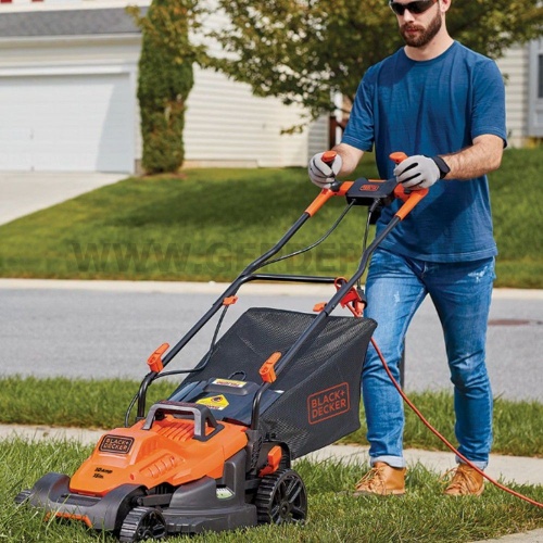 Black+Decker elektromos fűnyíró 1600W, 380mm, 45L-es gyűjtőkosár