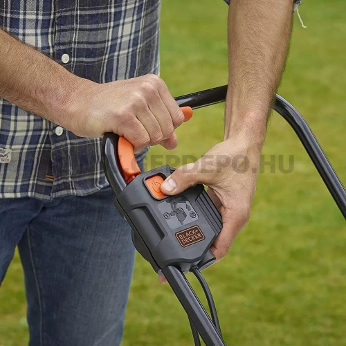Black+Decker elektromos fűnyíró 1200W, 320mm, 30L-es gyűjtőkosár