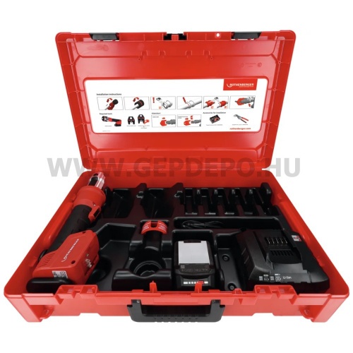 Rothenberger akkus présgép, 0-108mm, 32-34kN (18V, CAS) akku+töltő 2,0 Ah