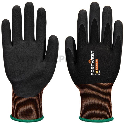 Portwest A373K8RL GP Grip 18 Latex Sandy kesztyű, fekete L