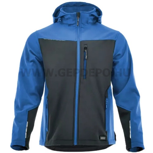 Sara Comfort Plus SoftShell kabát s.szürke - égkék M