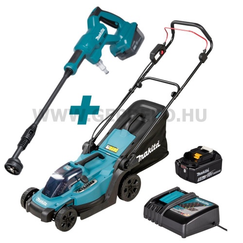 Makita DLX2583T akkus kerti gépszett LXT 18V XPT DLM330Z fűnyíró + DHW180Z akkus mosó +akku + töltő